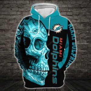 Miami Dolphins Skull Pullover And Zippered Hoodies Custom 3d Graphic Printed 3d Hoodie For Men For Women - 087a70d57fb8
