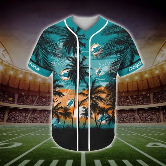 Miami Dolphins Tropical Baseball Jersey Miami Dolphins Tropical Baseball Jersey