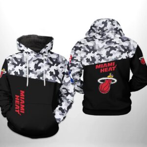 Miami Heat NBA Camo Veteran Team 3D Printed Hoodie/Zipper Hoodie - 61908166439a