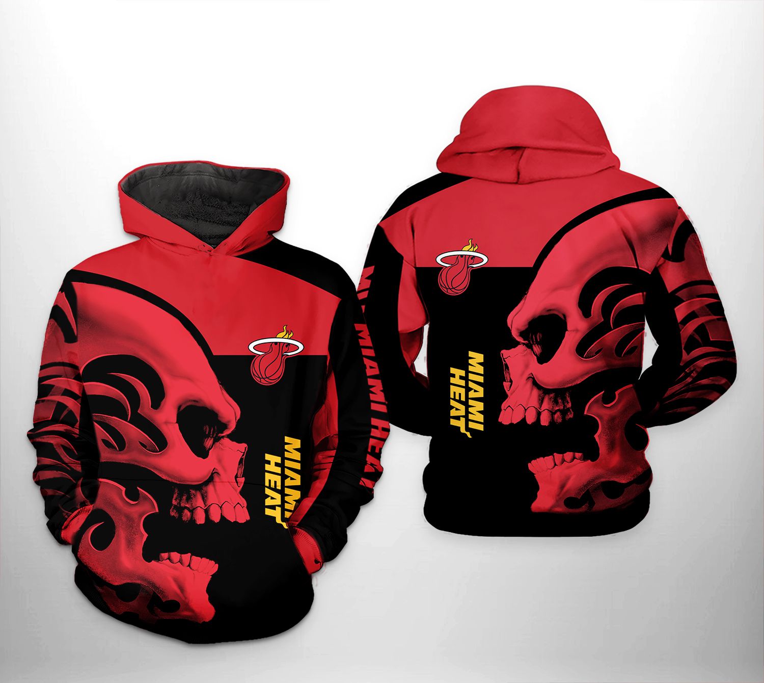 Miami Heat NBA Skull Team 3D Printed Hoodie/Zipper Hoodie - 23e416fef024 Miami Heat NBA Skull Team 3D Printed Hoodie/Zipper Hoodie - 23e416fef024