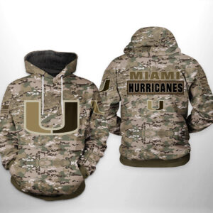 Miami Hurricanes NCAA Camo Veteran 3D Printed Hoodie/Zipper Hoodie - 8368087a36f0