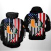 Miami Hurricanes NCAA US Flag 3D Printed Hoodie/Zipper Hoodie - c08ad1be2557