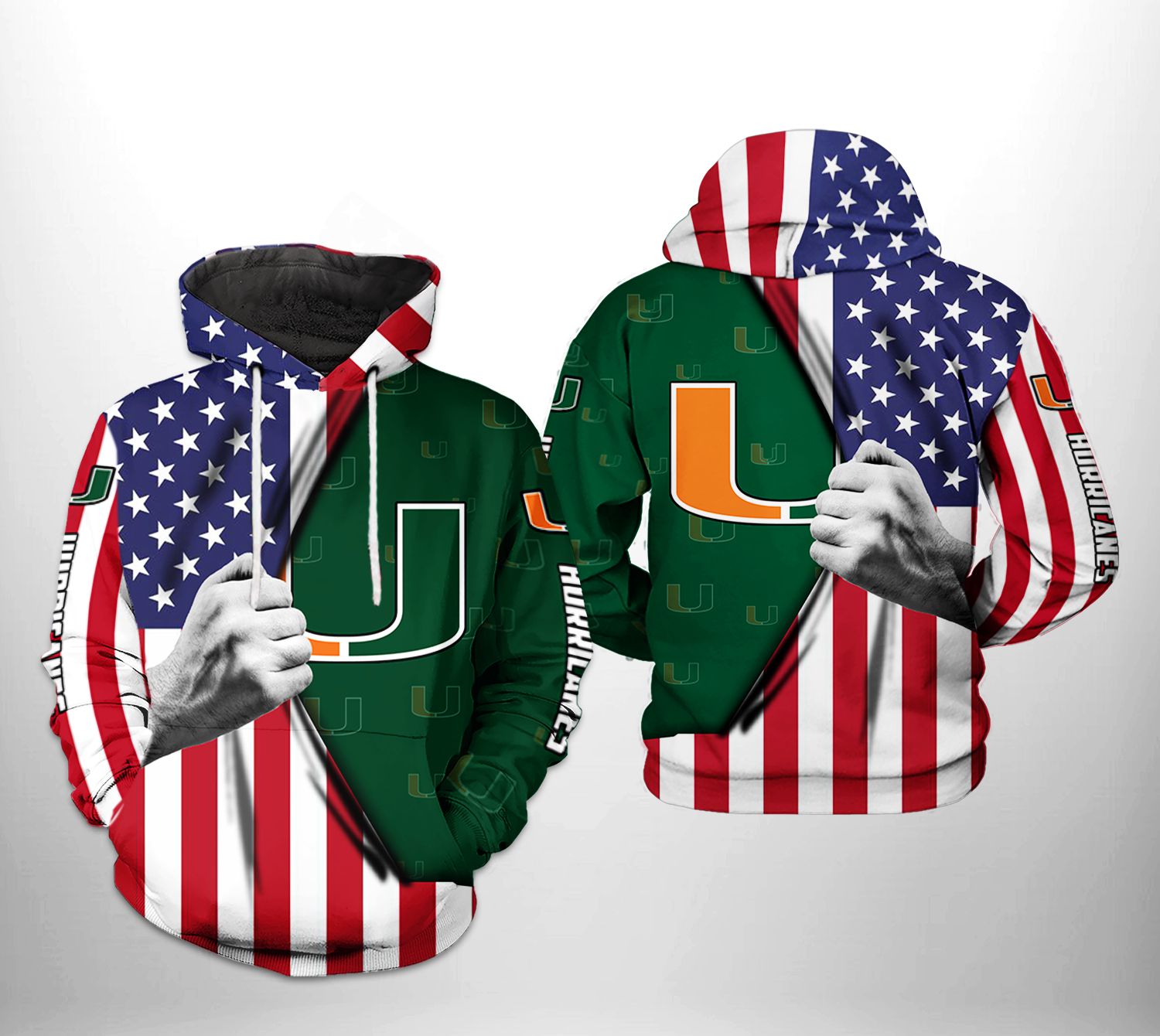 Miami Hurricanes NCAA US Flag 3D Printed Hoodie/Zipper Hoodie - c185af9d8203 Miami Hurricanes NCAA US Flag 3D Printed Hoodie/Zipper Hoodie - c185af9d8203