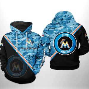 Miami Marlins MLB Camo Team 3D Printed Hoodie/Zipper Hoodie - 1414342c73a4