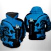 Miami Marlins MLB Skull 3D Printed Hoodie/Zipper Hoodie - abea3f3c58a8