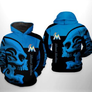 Miami Marlins MLB Skull 3D Printed Hoodie/Zipper Hoodie - abea3f3c58a8
