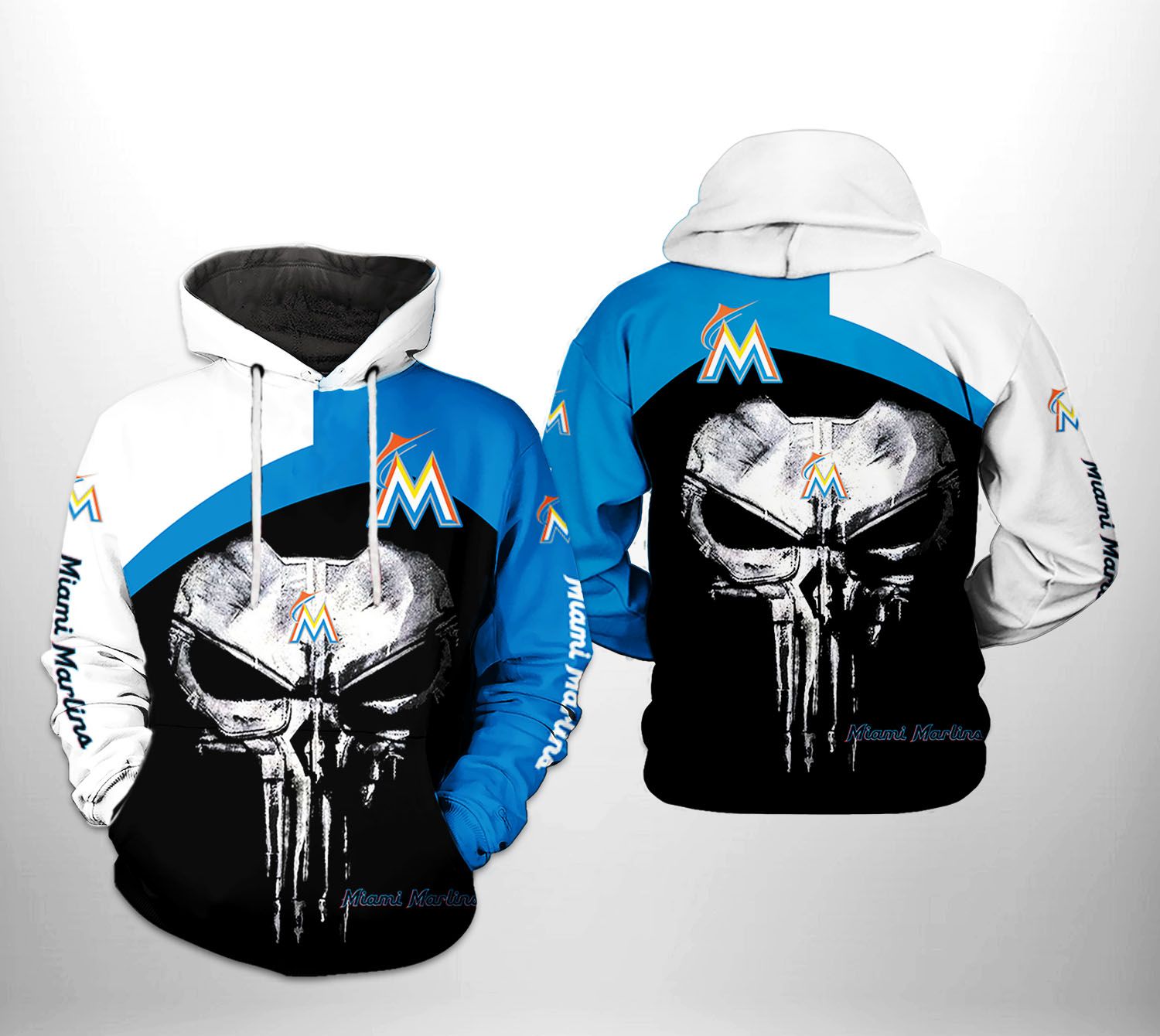 Miami Marlins MLB Skull Punisher 3D Printed Hoodie/Zipper Hoodie - 6b469dcdac6c Miami Marlins MLB Skull Punisher 3D Printed Hoodie/Zipper Hoodie - 6b469dcdac6c