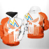 Miami Marlins MLB Team Skull 3D Printed Hoodie/Zipper Hoodie - 408cef4f0d0b