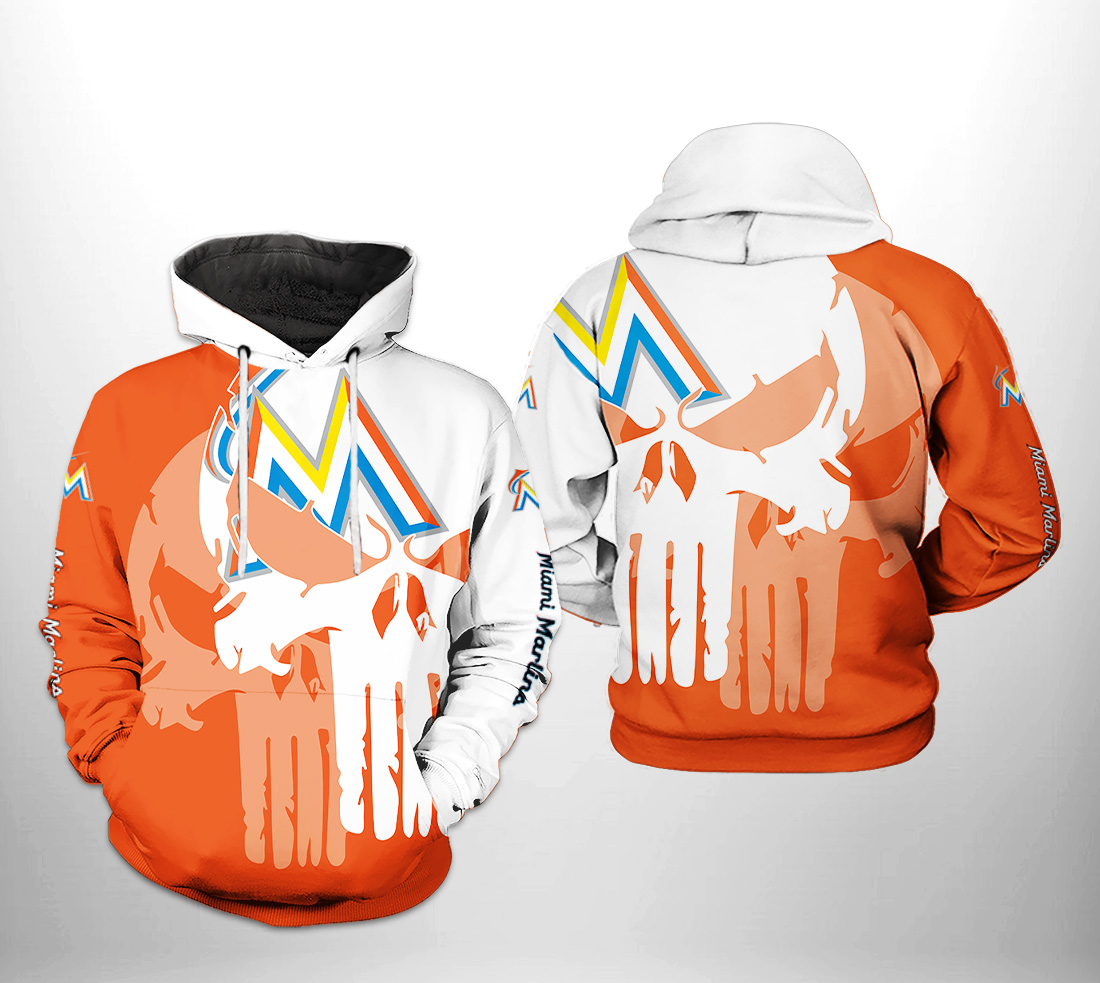 Miami Marlins MLB Team Skull 3D Printed Hoodie/Zipper Hoodie - 408cef4f0d0b Miami Marlins MLB Team Skull 3D Printed Hoodie/Zipper Hoodie - 408cef4f0d0b