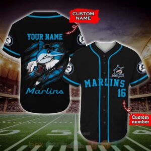 Miami Marlins Mlb Personalized Baseball Jersey