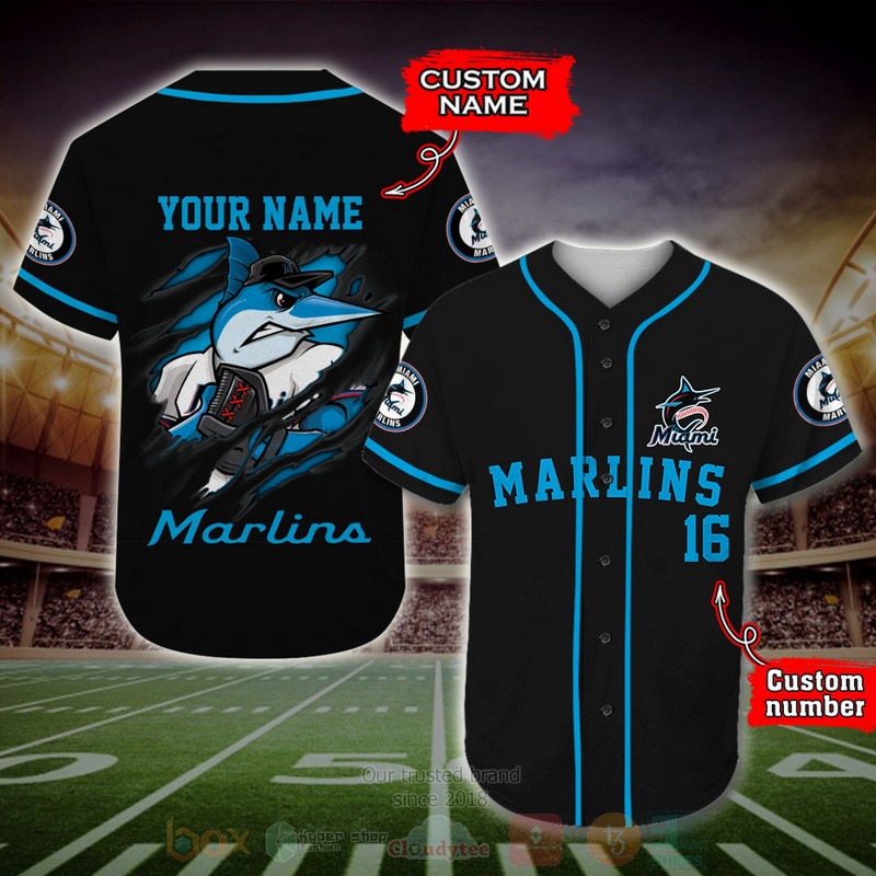 Miami Marlins Mlb Personalized Baseball Jersey Miami Marlins Mlb Personalized Baseball Jersey