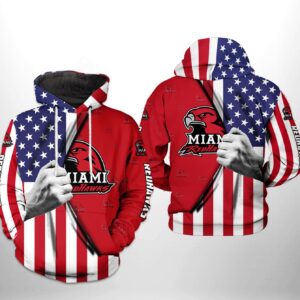 Miami Redhawks NCAA US Flag 3D Printed Hoodie/Zipper Hoodie - 4a11bac2ef6c
