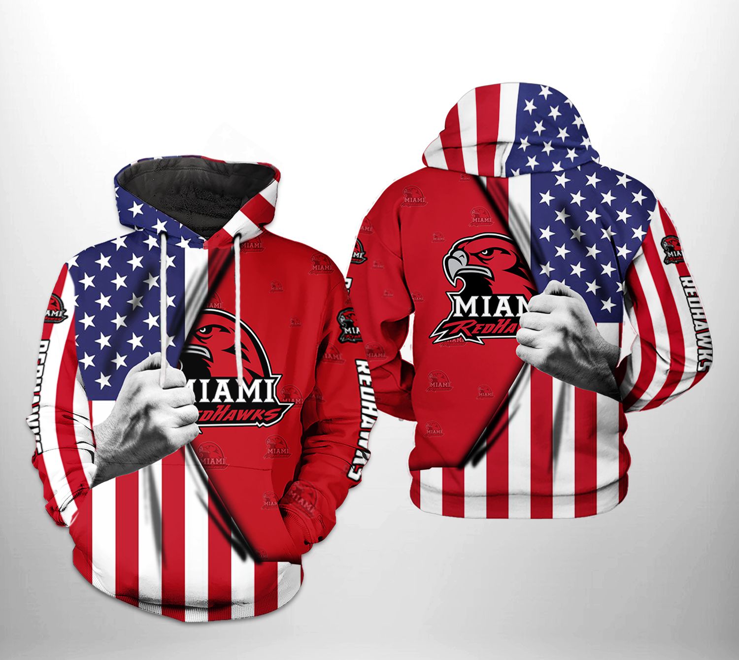 Miami Redhawks NCAA US Flag 3D Printed Hoodie/Zipper Hoodie - 4a11bac2ef6c Miami Redhawks NCAA US Flag 3D Printed Hoodie/Zipper Hoodie - 4a11bac2ef6c