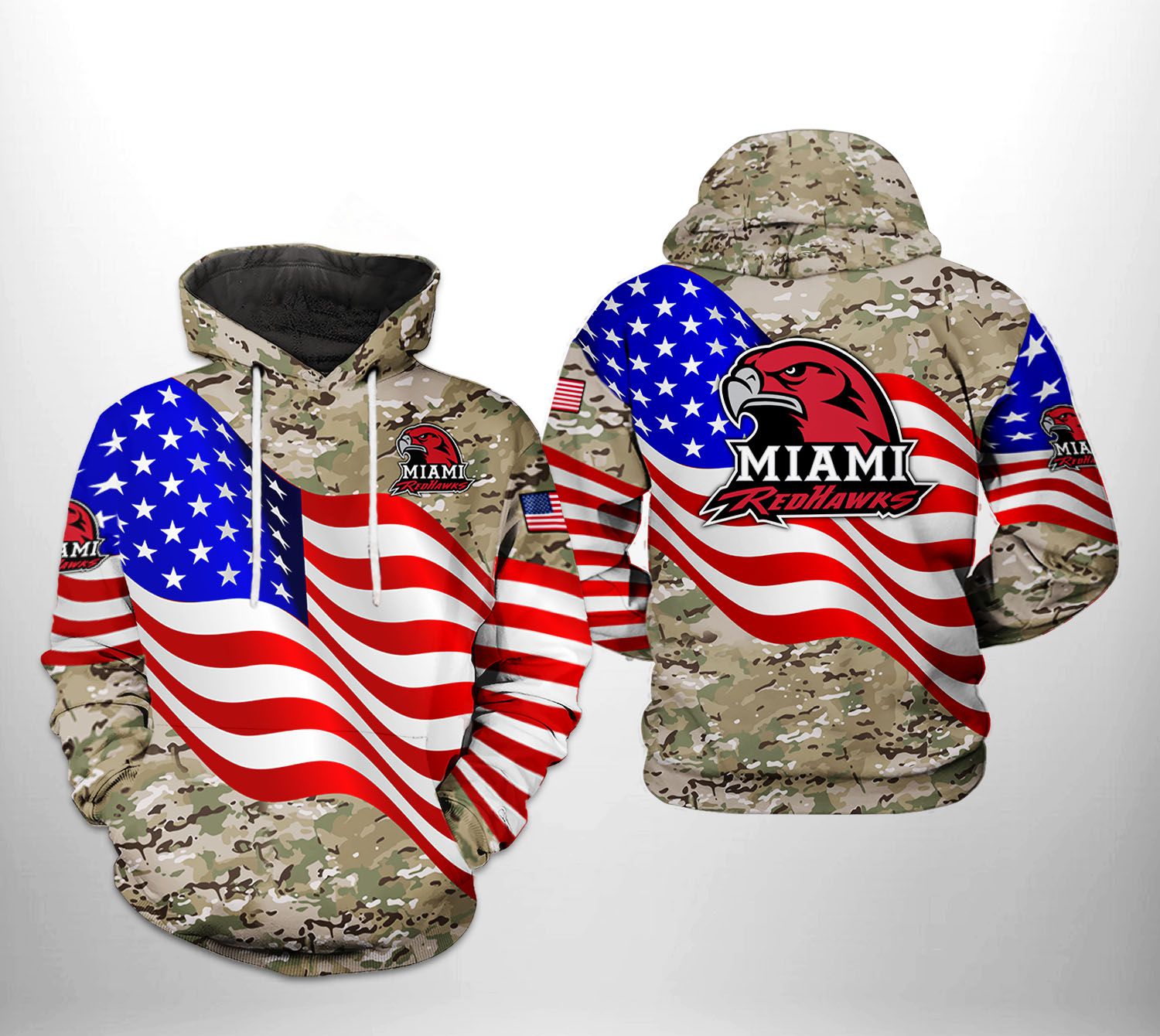 Miami Redhawks NCAA US Flag Camo Veteran 3D Printed Hoodie/Zipper Hoodie - 157cbbed9415 Miami Redhawks NCAA US Flag Camo Veteran 3D Printed Hoodie/Zipper Hoodie - 157cbbed9415
