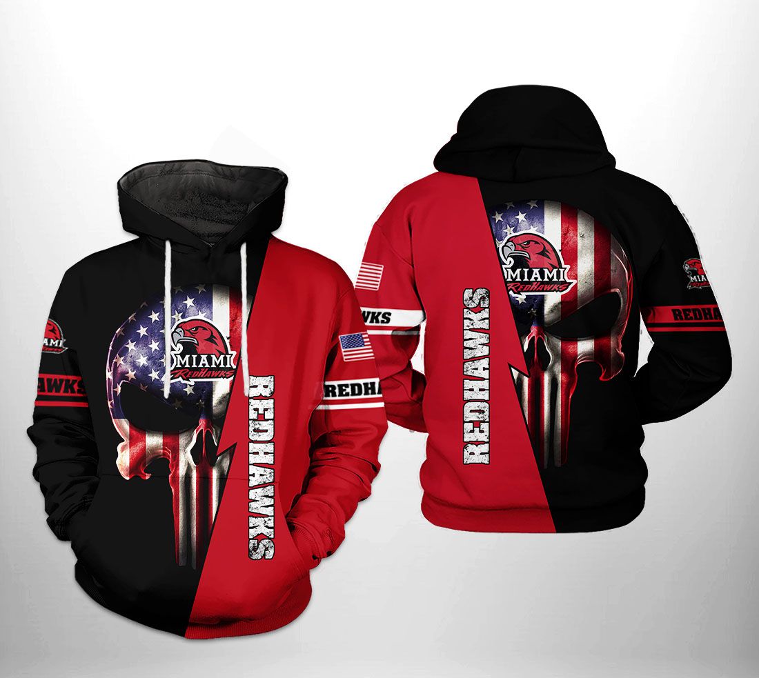 Miami Redhawks NCAA US Flag Skull 3D Printed Hoodie/Zipper Hoodie - 9a5b1e4e386c Miami Redhawks NCAA US Flag Skull 3D Printed Hoodie/Zipper Hoodie - 9a5b1e4e386c