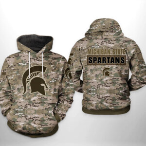 Michigan State Spartans NCAA Camo Veteran 3D Printed Hoodie/Zipper Hoodie - 5d437ee01357
