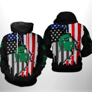 Michigan State Spartans NCAA US Flag 3D Printed Hoodie/Zipper Hoodie - c3f672d21a64