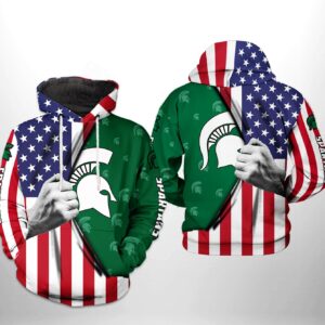 Michigan State Spartans NCAA US Flag 3D Printed Hoodie/Zipper Hoodie - d1d0a239547e