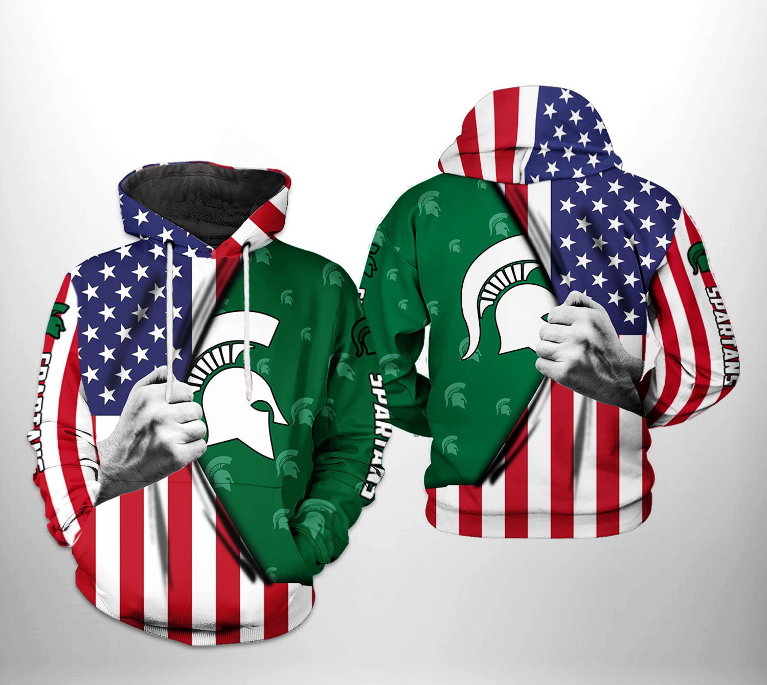 Michigan State Spartans NCAA US Flag 3D Printed Hoodie/Zipper Hoodie - d1d0a239547e Michigan State Spartans NCAA US Flag 3D Printed Hoodie/Zipper Hoodie - d1d0a239547e