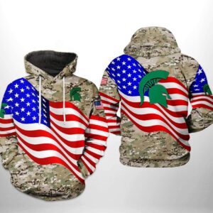 Michigan State Spartans NCAA US Flag Camo Veteran 3D Printed Hoodie/Zipper Hoodie - e01f30a9bcac