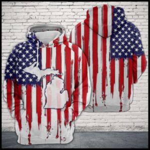 Michigan Usa Flag 3D Printed Hoodie/Zipper Hoodie - e82c214e3503