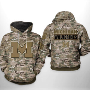 Michigan Wolverines NCAA Camo Veteran 3D Printed Hoodie/Zipper Hoodie - 1d367b901e18