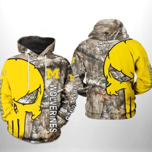 Michigan Wolverines NCAA Camo Veteran Hunting 3D Printed Hoodie/Zipper Hoodie - ca3385c85c44