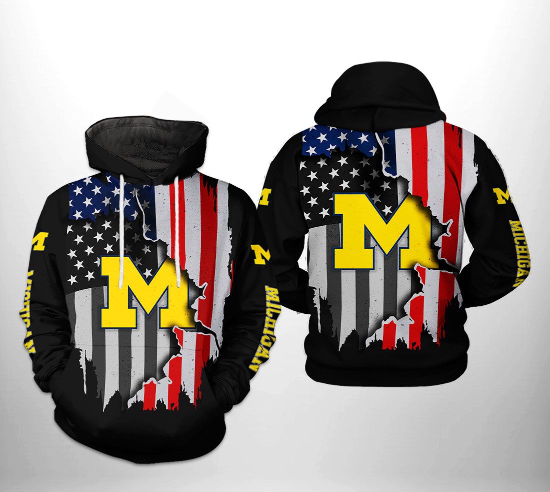 Michigan Wolverines NCAA US Flag 3D Printed Hoodie/Zipper Hoodie - c54ef7a8284b Michigan Wolverines NCAA US Flag 3D Printed Hoodie/Zipper Hoodie - c54ef7a8284b