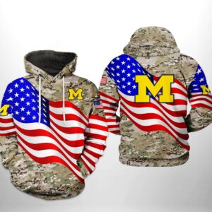 Michigan Wolverines NCAA US Flag Camo Veteran 3D Printed Hoodie/Zipper Hoodie - cd27b2b2d9ed