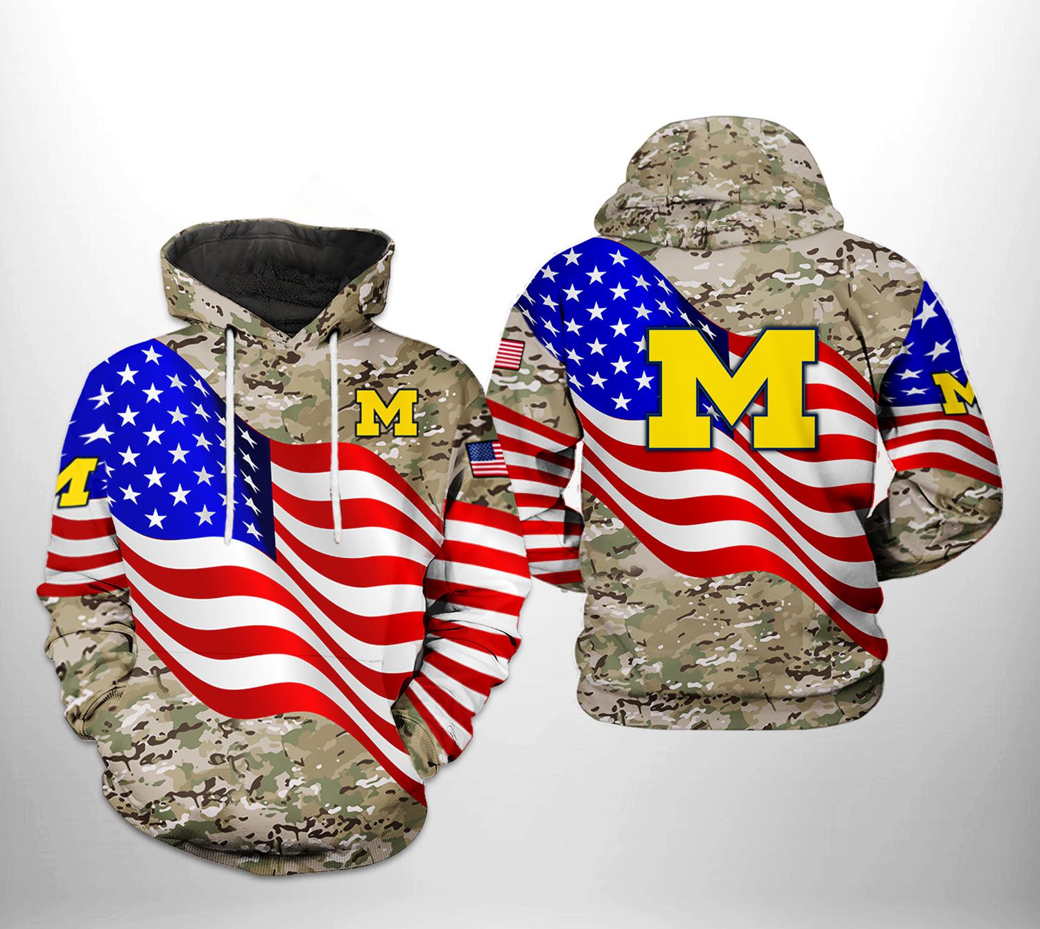 Michigan Wolverines NCAA US Flag Camo Veteran 3D Printed Hoodie/Zipper Hoodie - cd27b2b2d9ed Michigan Wolverines NCAA US Flag Camo Veteran 3D Printed Hoodie/Zipper Hoodie - cd27b2b2d9ed
