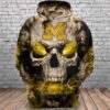 Michigan Wolverines Skull Michigan Wolverines Pullover And Zippered Hoodies Custom 3d Graphic Printed 3d Hoodie All Over Print Hoodie For Men For Women - f55f613560c5
