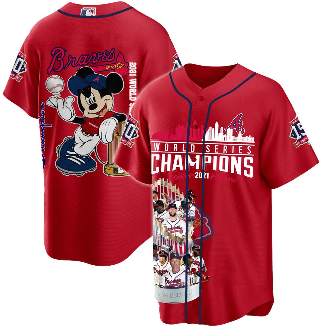 Mickey Mouse Braves World Series Champions 2021 Baseball Jersey Shirt Mickey Mouse Braves World Series Champions 2021 Baseball Jersey Shirt