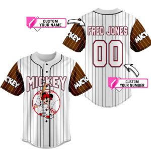 Mickey Mouse Custom Name And Number Baseball Jersey
