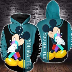 Mickey Suicide Prevention Awareness 3D Hoodie For Men For Women All Over Printed Hoodie - 37d1fa294623