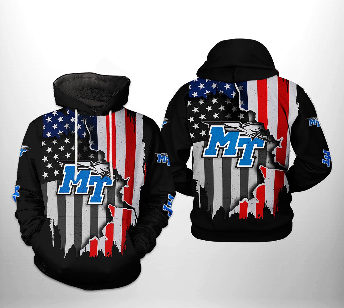Middle Tennessee Blue Raiders NCAA US Flag 3D Printed Hoodie/Zipper Hoodie - 3f36097c7ec0 Middle Tennessee Blue Raiders NCAA US Flag 3D Printed Hoodie/Zipper Hoodie - 3f36097c7ec0