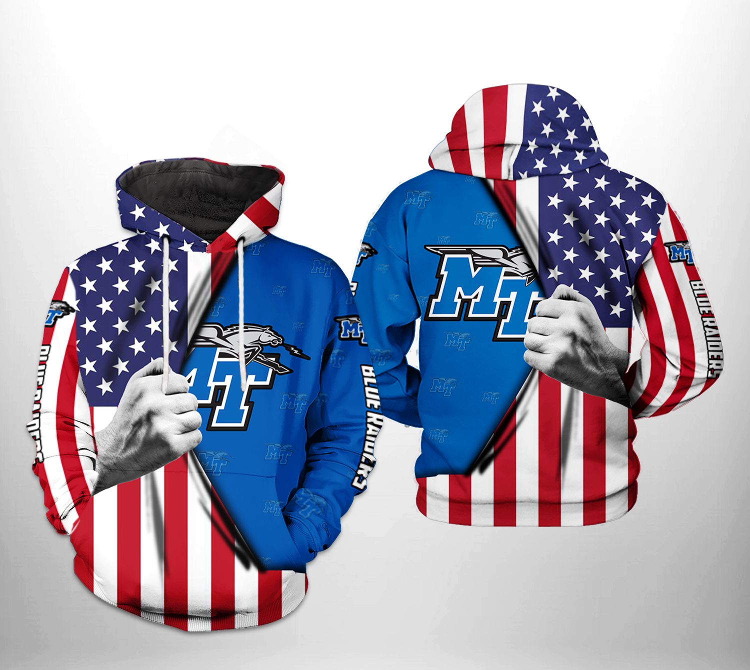 Middle Tennessee Blue Raiders NCAA US Flag 3D Printed Hoodie/Zipper Hoodie - 6f36b318146b Middle Tennessee Blue Raiders NCAA US Flag 3D Printed Hoodie/Zipper Hoodie - 6f36b318146b