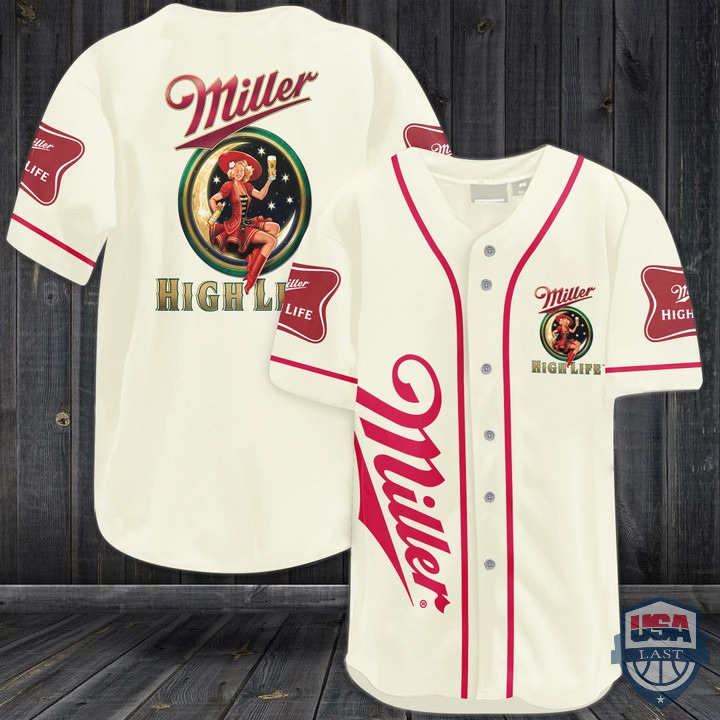 Miller High Life Beer Baseball Jersey Miller High Life Beer Baseball Jersey