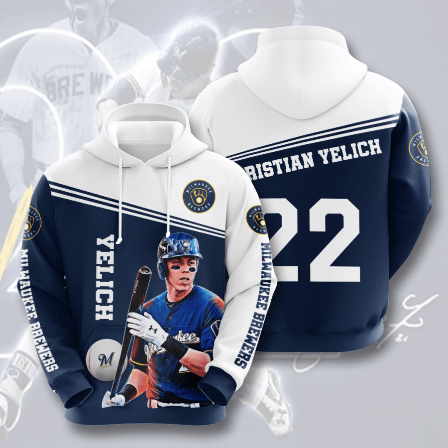 Milwaukee Brewers Christian Yelich 12 3D Hoodie - fb3ebe1fb292 Milwaukee Brewers Christian Yelich 12 3D Hoodie - fb3ebe1fb292