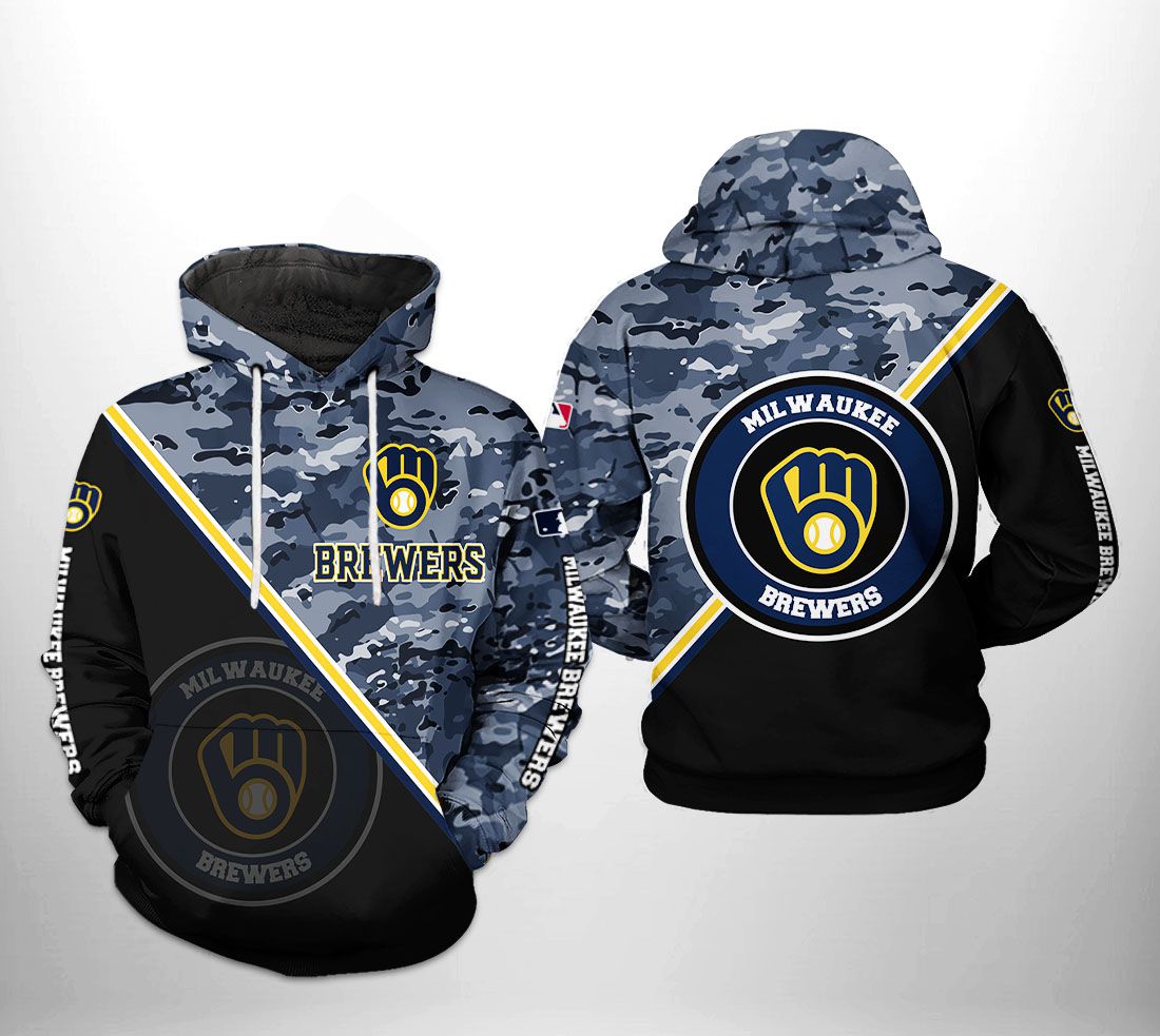 Milwaukee Brewers MLB Camo Team 3D Printed Hoodie/Zipper Hoodie - f118ba973373 Milwaukee Brewers MLB Camo Team 3D Printed Hoodie/Zipper Hoodie - f118ba973373