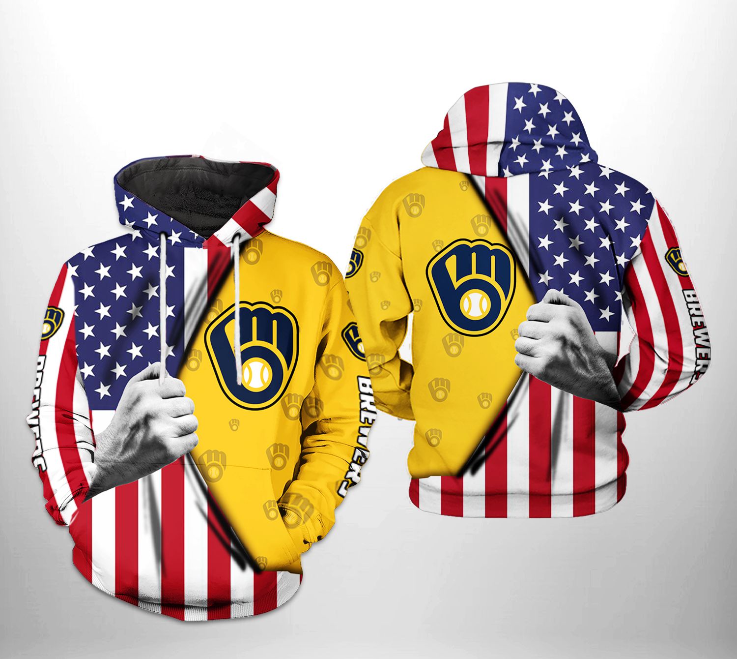 Milwaukee Brewers MLB US Flag 3D Printed Hoodie/Zipper Hoodie - 43ecea0977b7 Milwaukee Brewers MLB US Flag 3D Printed Hoodie/Zipper Hoodie - 43ecea0977b7