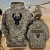 Milwaukee Bucks Camouflage Veteran Pullover And Zippered Hoodies Custom 3D Graphic Printed 3D Hoodie All Over Print Hoodie For Men For Women - 495bb85357e3