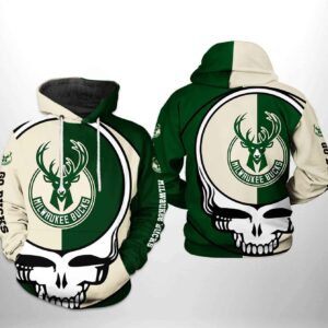 Milwaukee Bucks NBA Grateful Dead 3D Printed Hoodie/Zipper Hoodie - d38990e6e0be