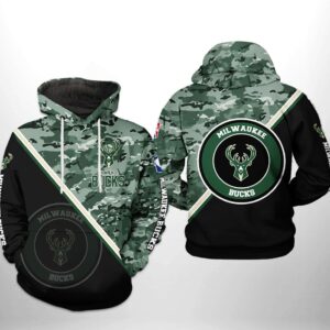 Milwaukee Bucks NBA US Camo Team 3D Printed Hoodie/Zipper Hoodie - d759bc0f629b