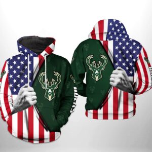 Milwaukee Bucks NBA US Flag Team 3D Printed Hoodie/Zipper Hoodie - fc822a43ac67