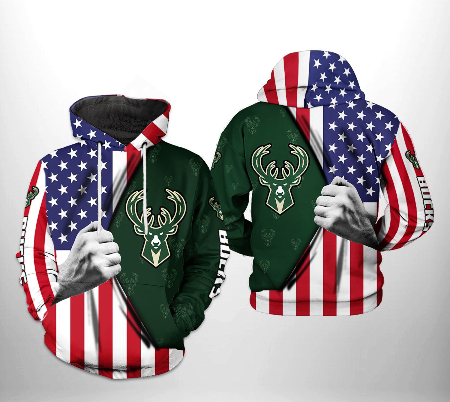Milwaukee Bucks NBA US Flag Team 3D Printed Hoodie/Zipper Hoodie - fc822a43ac67 Milwaukee Bucks NBA US Flag Team 3D Printed Hoodie/Zipper Hoodie - fc822a43ac67