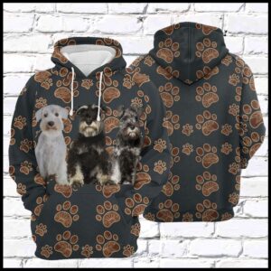Miniature Schnauzer Floral Paw 3D Printed Hoodie/Zipper Hoodie - 952e605a078d