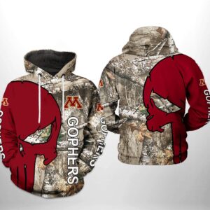 Minnesota Golden Gophers NCAA Camo Veteran Hunting 3D Printed Hoodie/Zipper Hoodie - 941e919a286f