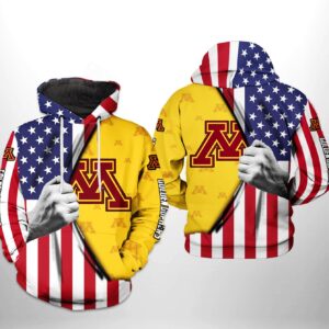Minnesota Golden Gophers NCAA US Flag 3D Printed Hoodie/Zipper Hoodie - 72310c3888da