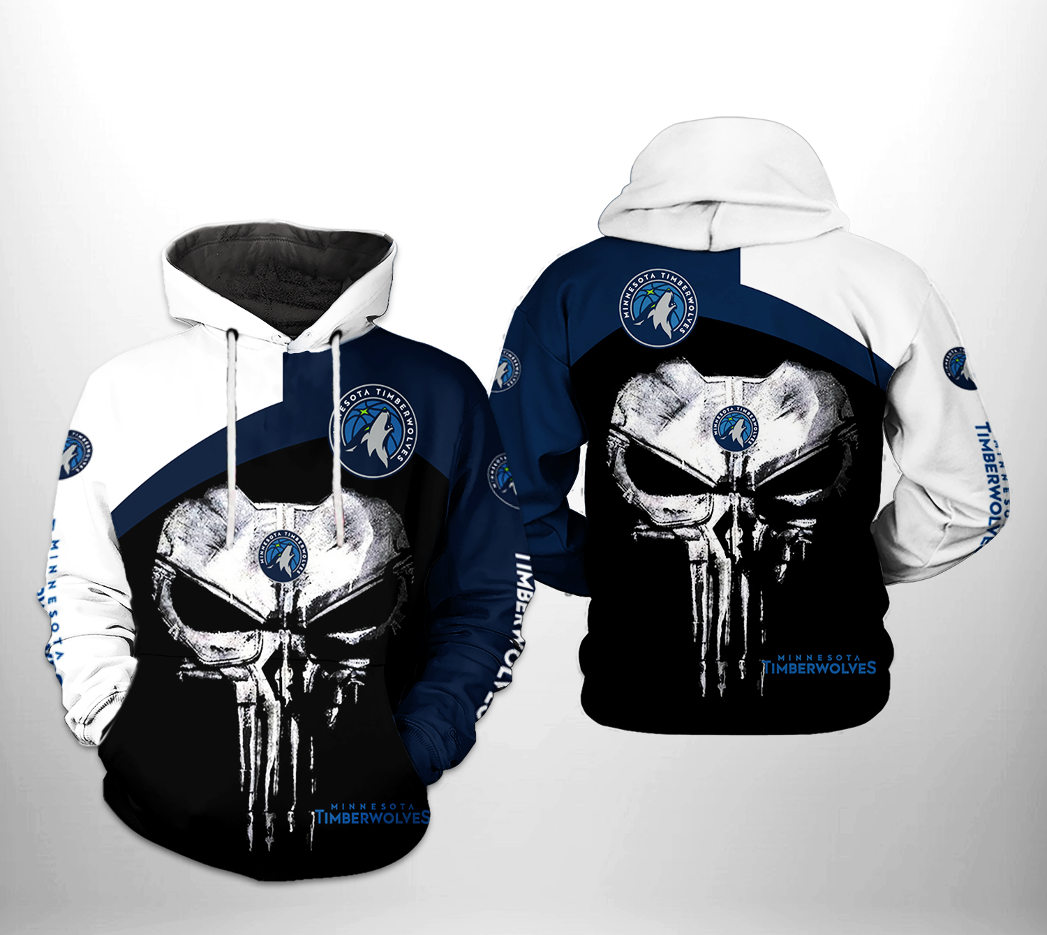 Minnesota Timberwolves NBA Skull Punisher Team 3D Printed Hoodie/Zipper Hoodie - 8bfee95a2da1 Minnesota Timberwolves NBA Skull Punisher Team 3D Printed Hoodie/Zipper Hoodie - 8bfee95a2da1