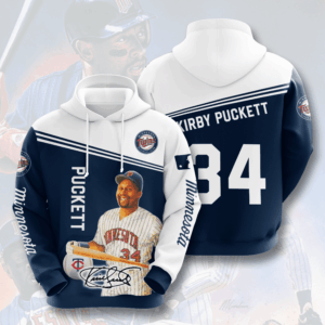 Minnesota Twins Kirby Puckett 34 3D Hoodie - f37522c3a4a2
